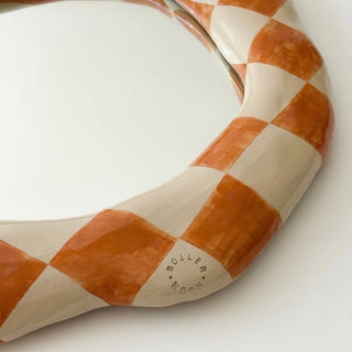 Tobacco Checkered Boiler Mirror