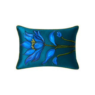 Blue Lotus Hand Painted Cushion - Created for Meji Design+Gallery