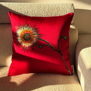 Passion Flower Hand Painted Cushion - Created for Meji Design+Gallery