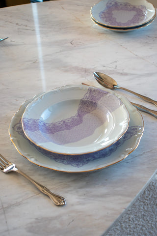 PORSELEN TABAK 27 CM VOLENTE DENTELLE LILAC