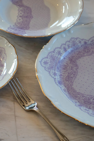 PORSELEN TABAK 27 CM VOLENTE DENTELLE LILAC